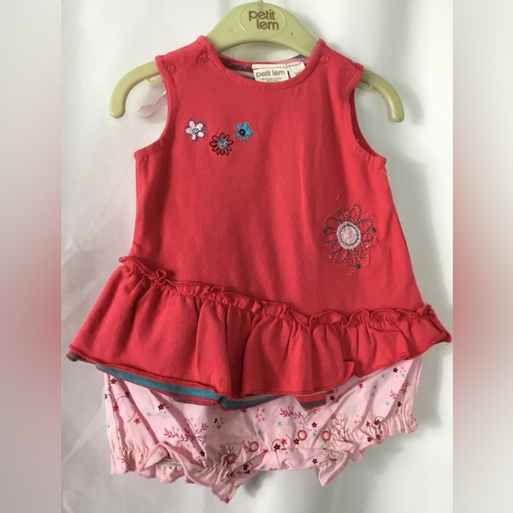 Petit Lem Baby Girl Romper 3 Piece Size 3 Month New - Picture 5 of 6